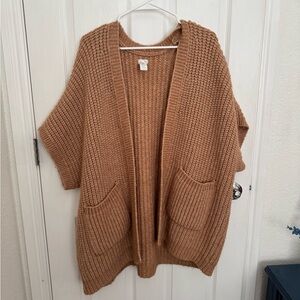 Aerie Cozy Tan Knit Cardigan Sweater